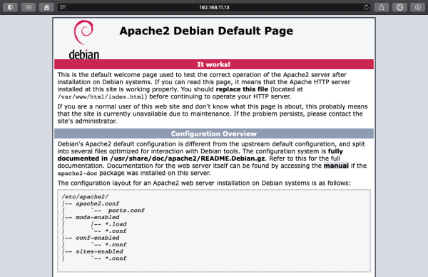 Окно Apache в браузере Окно Apache в браузере